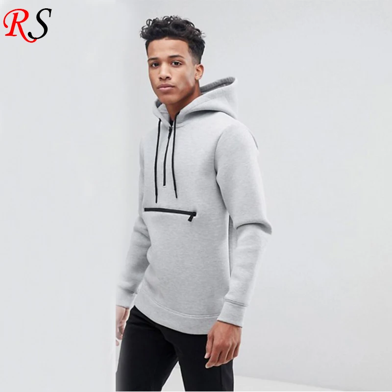 
Hot Sale Custom Half zipper Organic pullover sweatshirt New Fashionable Men Grey Hoodie 