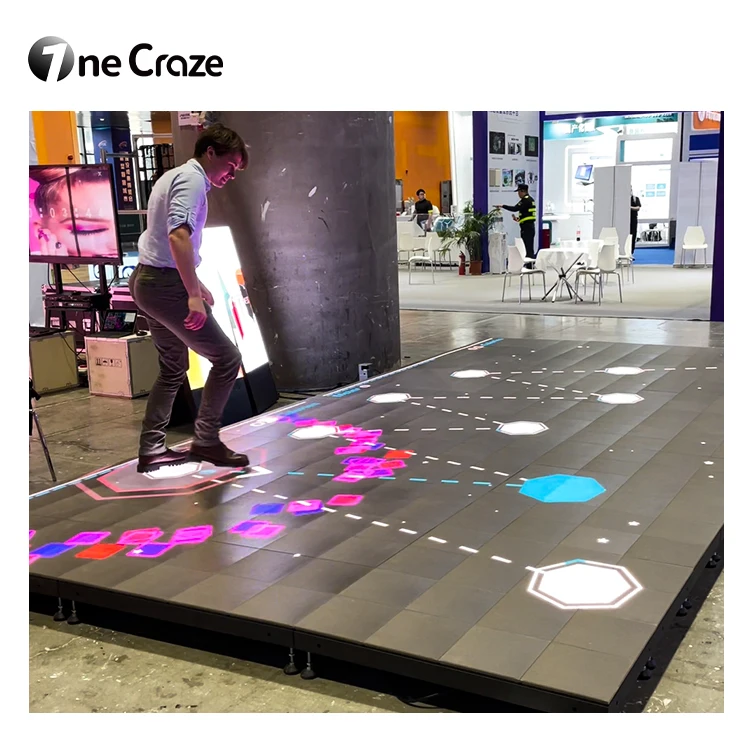 Ground Sports Games System Machine kinect sensor led display Touch Screen Interactive SAIO Led dance Floor