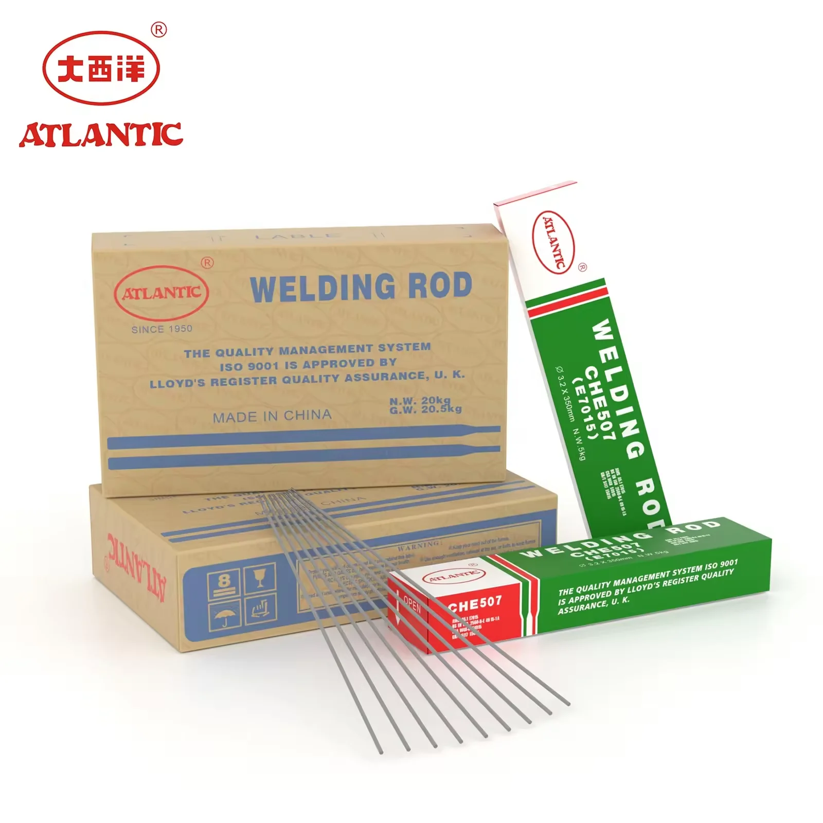 Atlantic 2024 E7015 Electrode Welding Rod High Tensile Steel AWS 5.1 CE ISO ABS 2.5mm 3.2mm 4.0mm