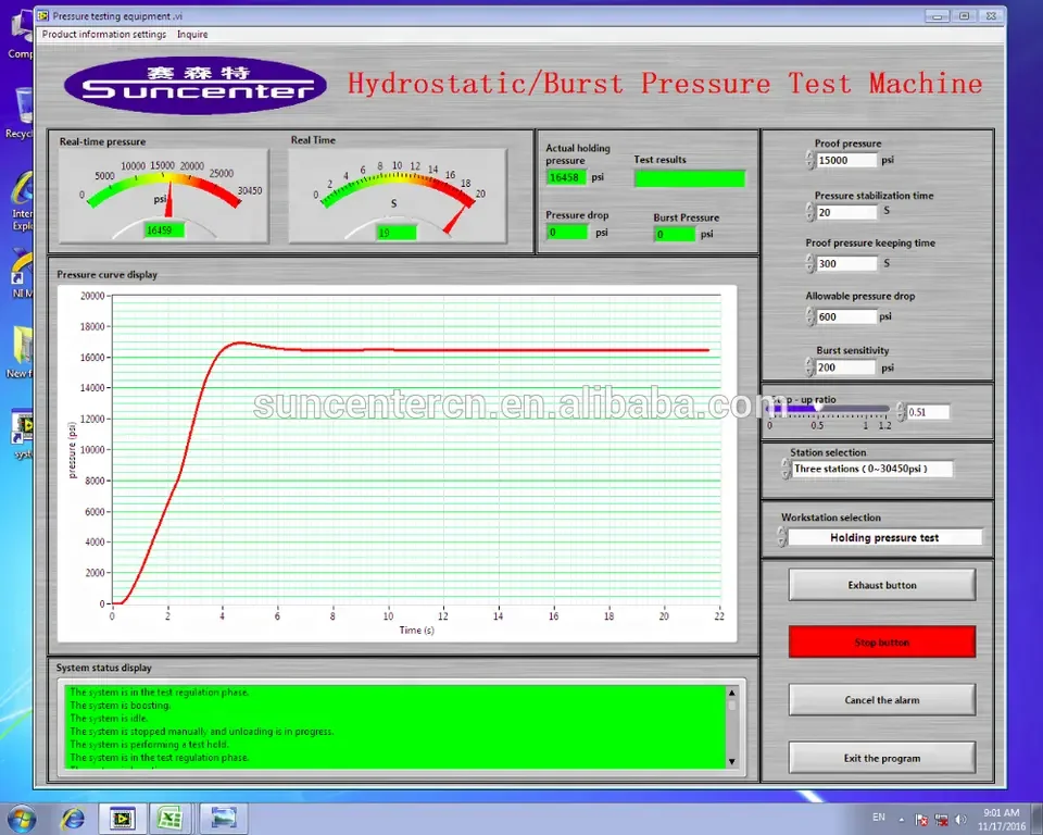 Hydrostatic Burst Test Stand Internal Bursting Pressure Test Equipment