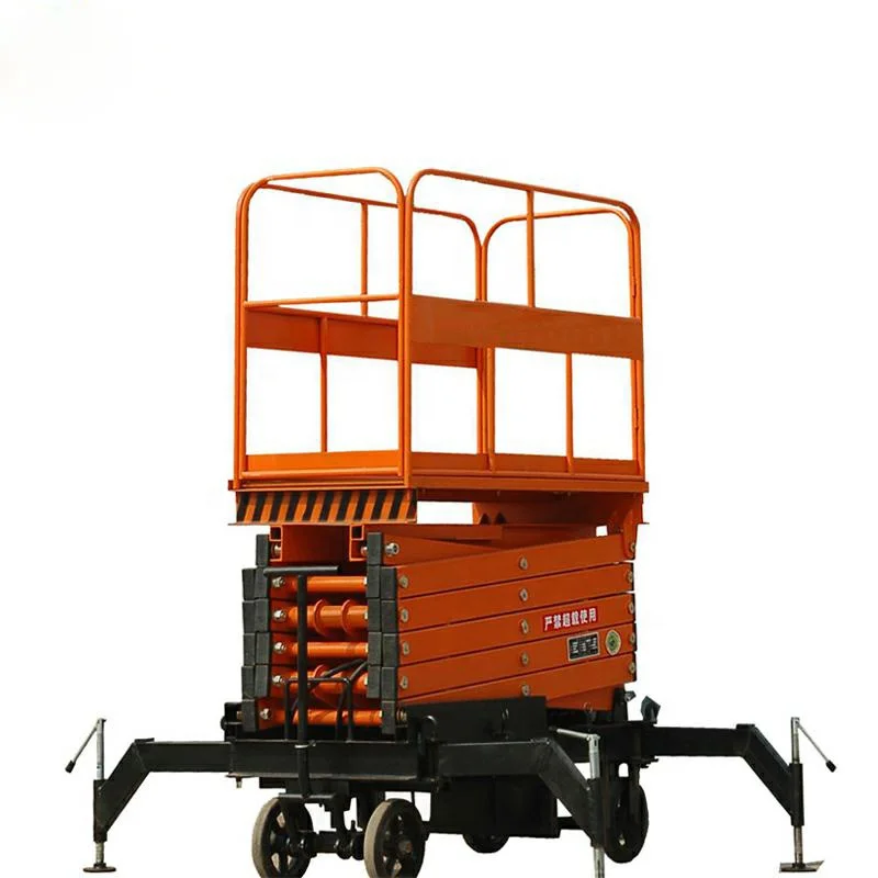 DFhoist 12m Mobile Hydraulic Ladder Scissor Lift Trolley Platform