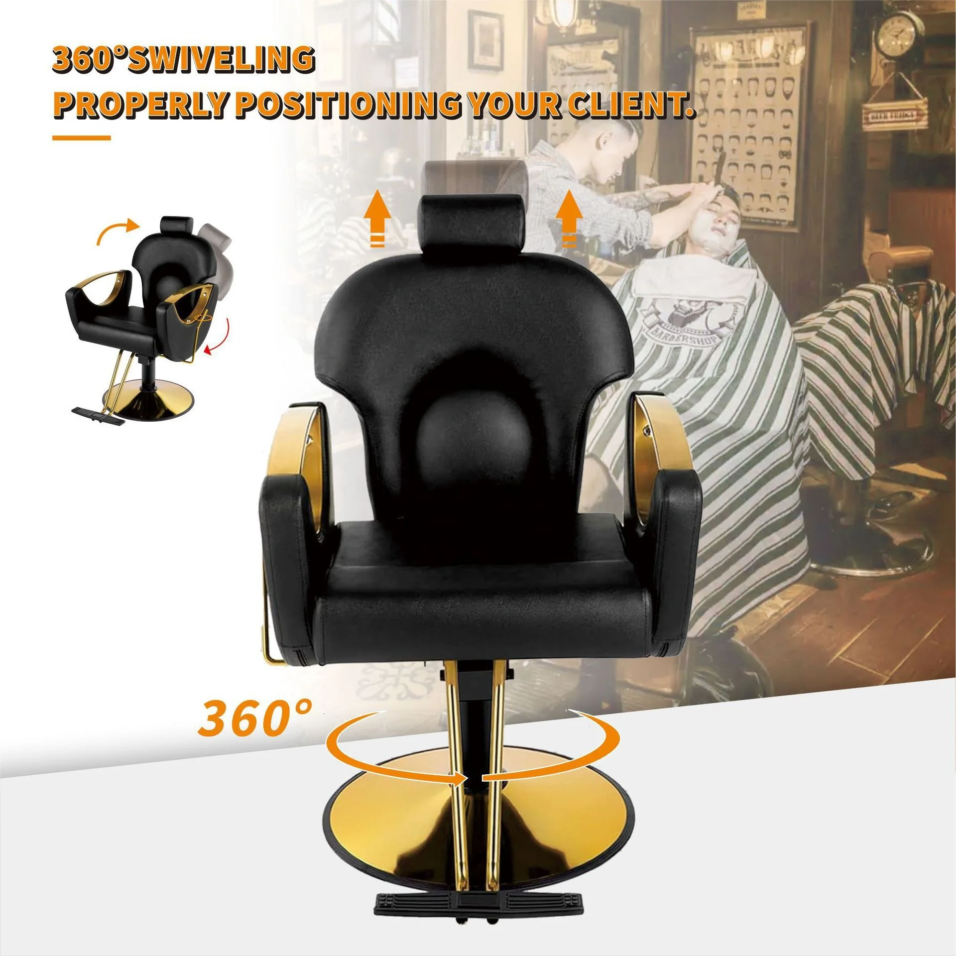 Luxury barbershop chair salon can put the lift chair Fashion stylist hair perm dyeing hair chair