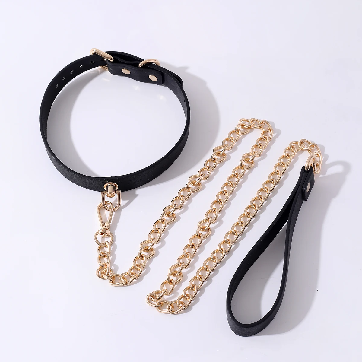 Texture SM Props Female Slave Training Leather Traction Collar Couple Flirting Role-playing Adult Sex Toys