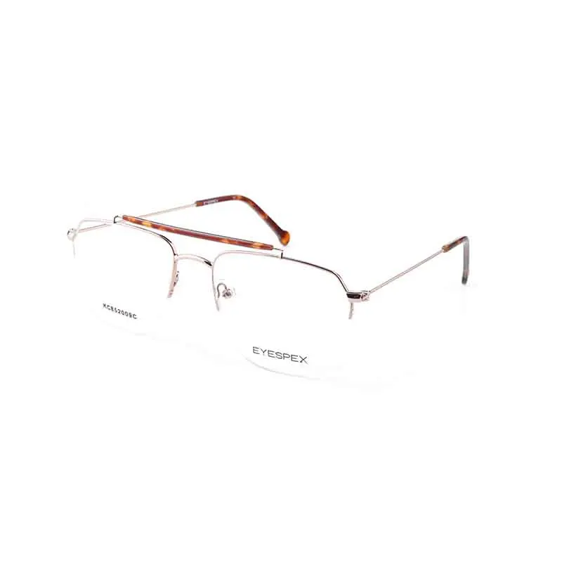 Fashion Half Rimless  Men and Women With Double Bridge Process Metal Computer Reading Optical Frame Glasses