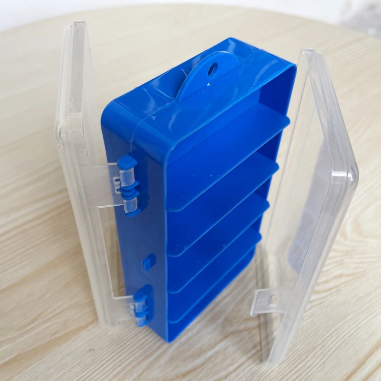 Double sided Fishing Tackle Box, Plastic Transparent Container