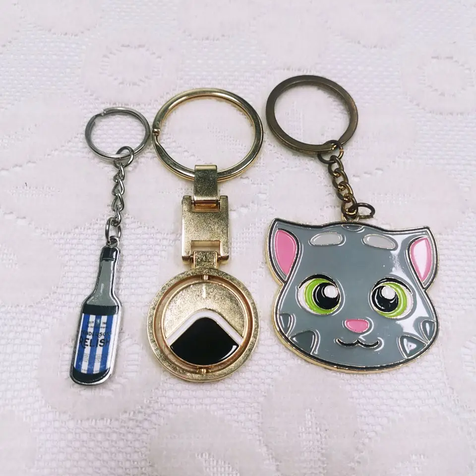 Pinsback Wholesale personalized Digimon Adventure 3d 2d animal cute Koala dolphin logo metal key chain custom dinosaur keychain