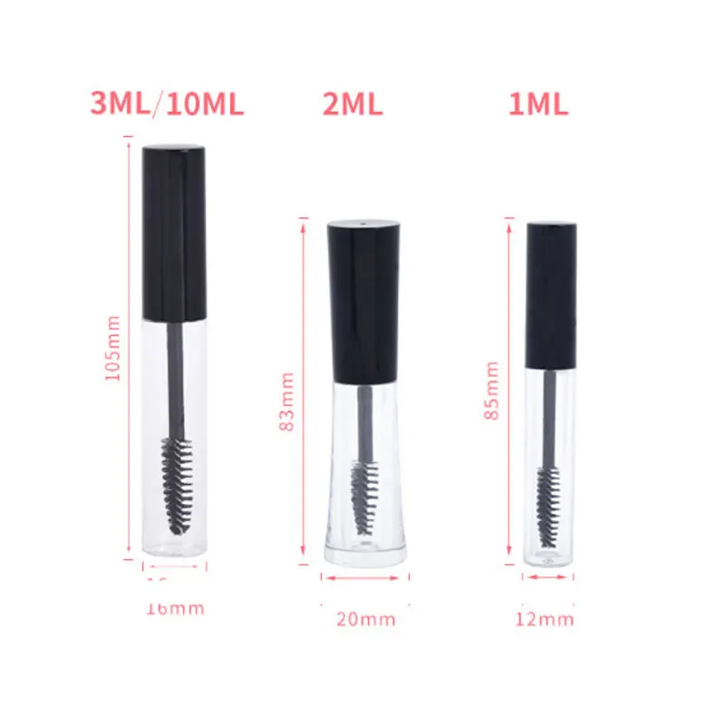 New Product Customized Logo Container PET Matt Black Empty Round Eyeliner Tube Mascara Tube 10ml