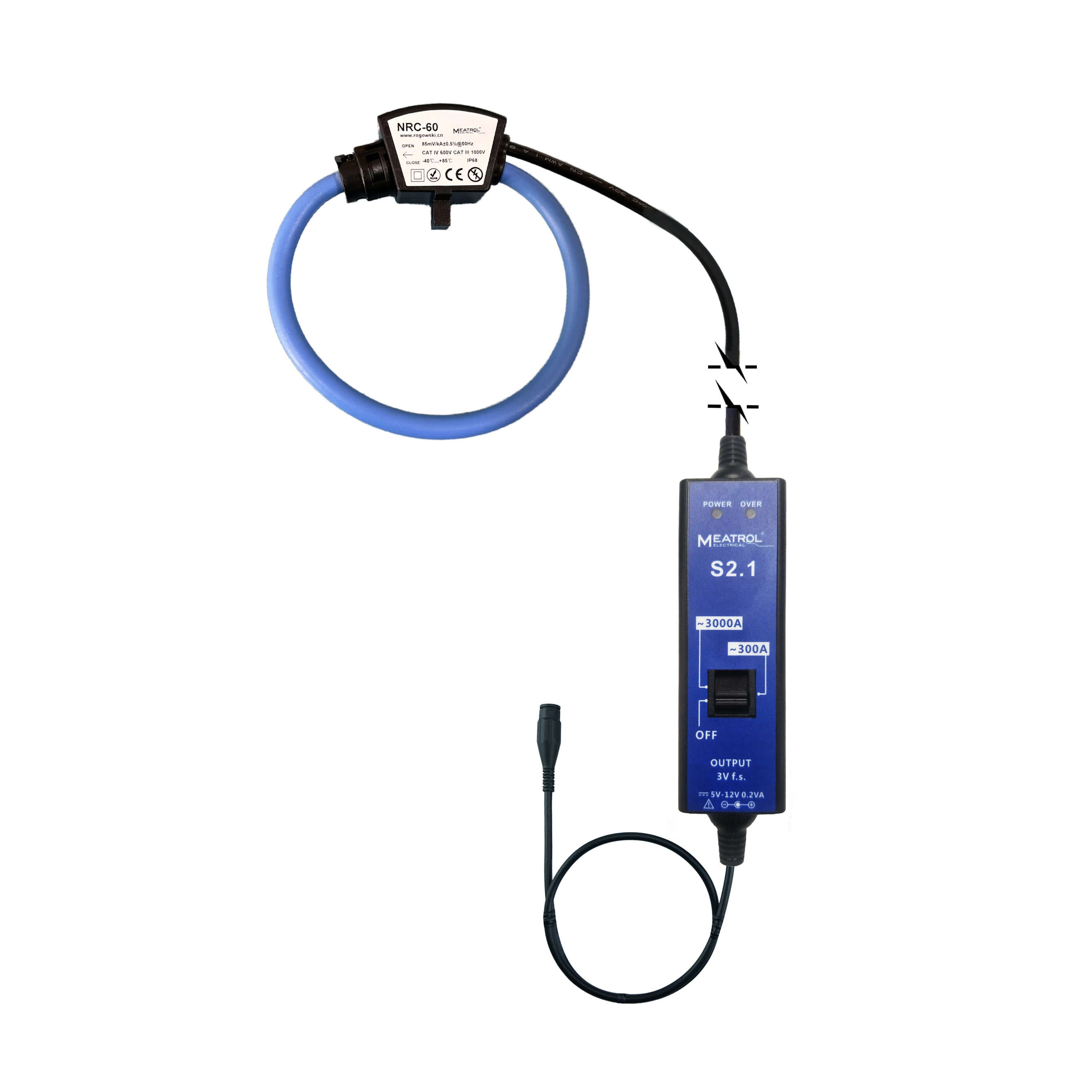 MEATROL S2.1 Handheld Rogowski Coil Integrator - Single Phase, Dual Current,Mini Enclosure for Accurate Power Analyzer
