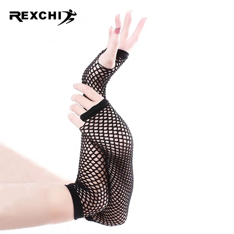 REXCHI 192823 Ceremonial Queena Satin Long Fish Net Driving Opera Wedding Bridal Evening Party Prom Costume Sexy Gloves Women