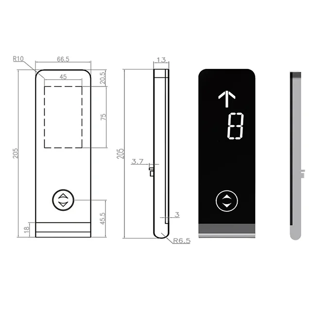 Elevator Landing Operation Glass Panel TouchCop For Lift