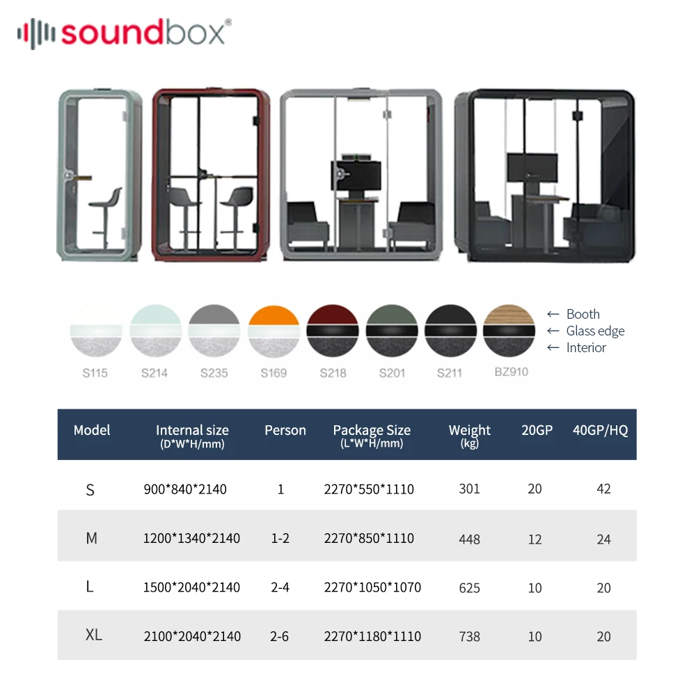 Soundbox Phone Booth Indoor Office Sound Proof Call Pod Noise Reduce Privacy Telephone Booth