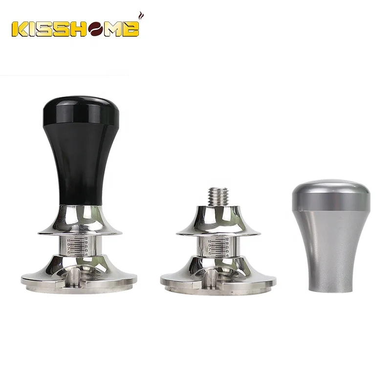 Coffee Powder Hammer Espresso Anti Distributor Stainless Steel 51MM 53MM 58.5MM Adjustable Depth Calibrated Coffee Tamper