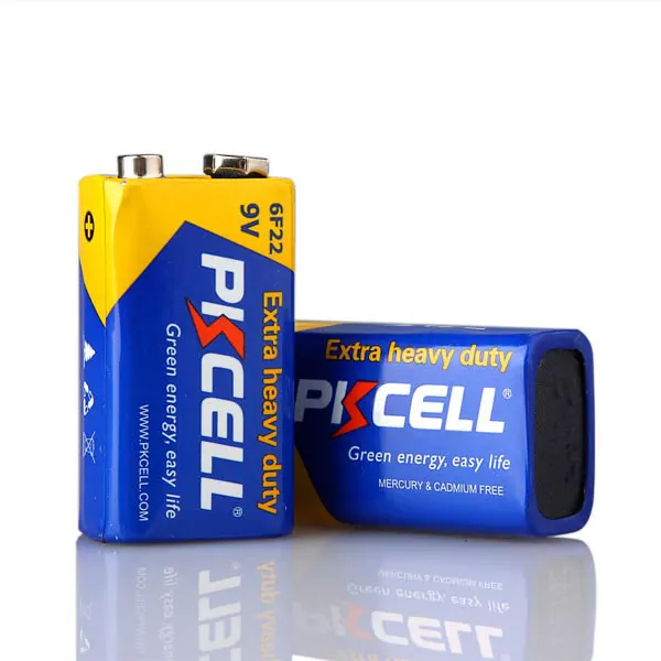 Pkcell power battery 9v carbon zinc 6f22 006p battery for smoke alarm