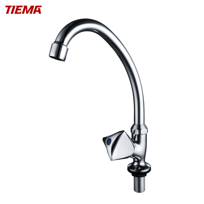 TIEMA simple design cheap price single cold water zinc mixer kitchen taps