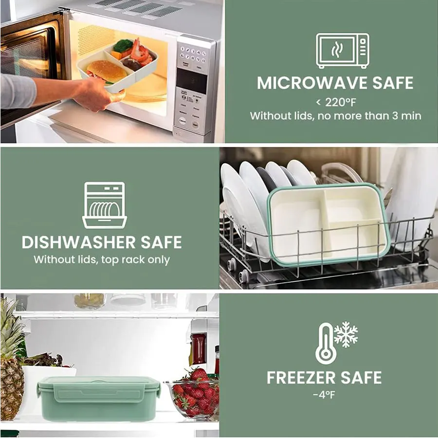 Compartments kids bento box Microwave safe school tiffin box eco friendly reusable lunch box