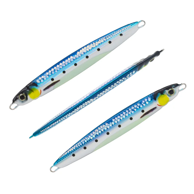 JIGGINGSOUL-RTS-318-60g80g 3D Bionic printed Mackerel Needle  Speed scale Saltwater Jigging  Vertical Jig noctilucent luminous