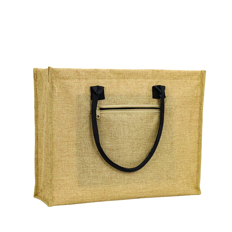 Custom Waterproof Jute Bag With EPE Film High Quality Custom Logo Printed Eco Friendly Jute Beach Tote Bag For Seafood