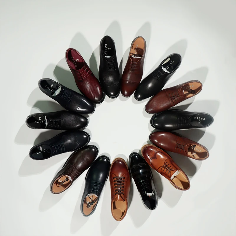 Online hot selling Brush Leather elevator shoes Classical Style men Height increasing shoes High Quality Dress Shoes Men