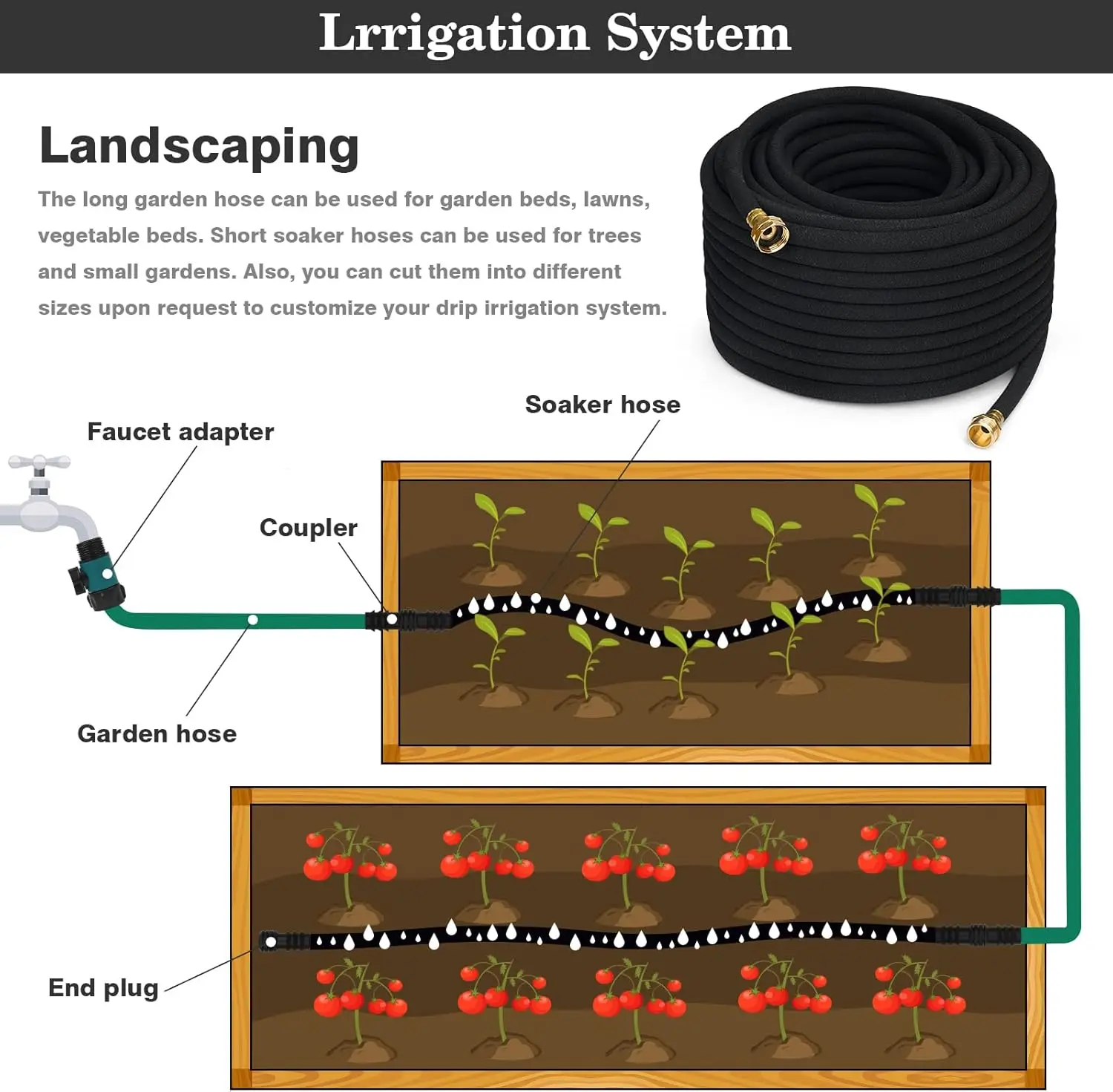 Factory Wholesale Professional Black Soaker Hose for Garden Flexible Saving Water Agricultural Soaker Hose