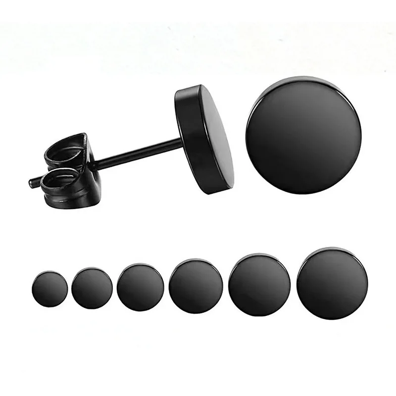 Classic 316L stainless steel round cake earrings Korea hot selling jewelry products for women