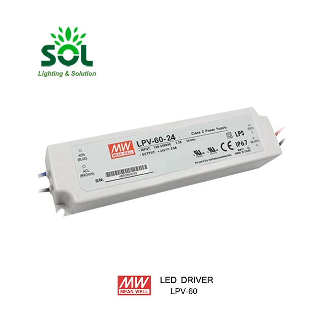 Meanwell LPV-60-12 60W 12V IP67 светодиодный трансформатор источник питания для офисного