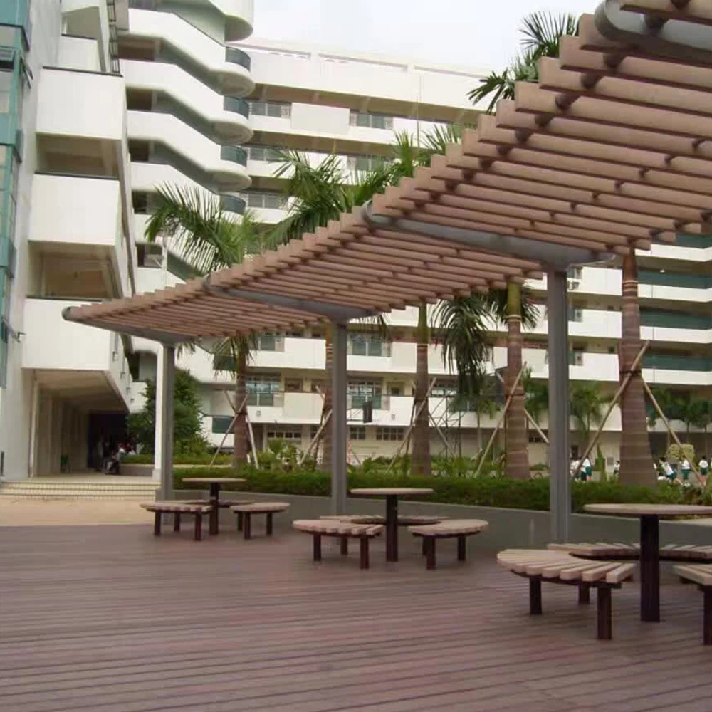 High Quality China Luxury Garden Gazebo Canopy Tent Wood Wpc Large Outdoor Garden Pergola