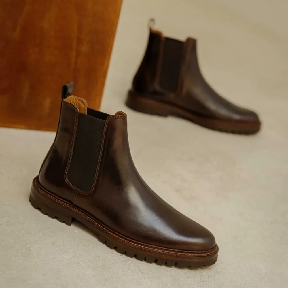 Wholesale Autumn Winter chelsea Boots Genuine Leather Boots for Men