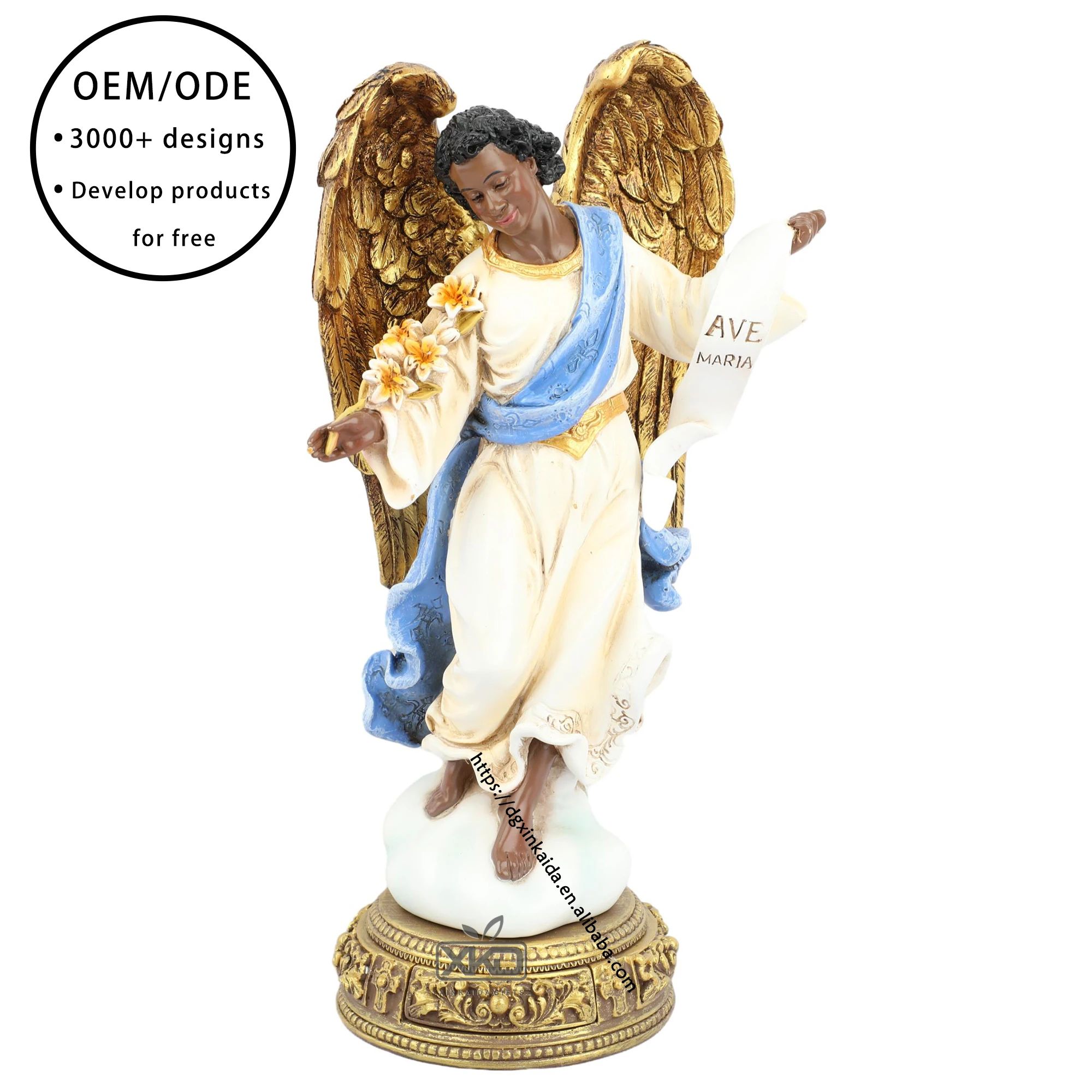 Factory wholesale catholic religious statues resin liturgical crafts gift for christmas statue ark angels gabriel statu