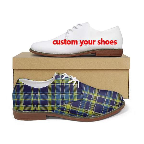 Повседневная кожаная обувь для мужчин, дизайнерская деловая обувь на шнуровке, под заказ, с принтом, для реселлеров