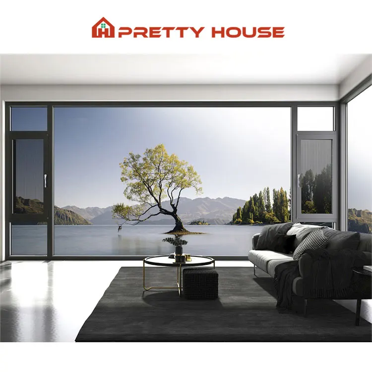 Prettyhouse Custom thermal break double glazed aluminum casement windows for house with security mesh