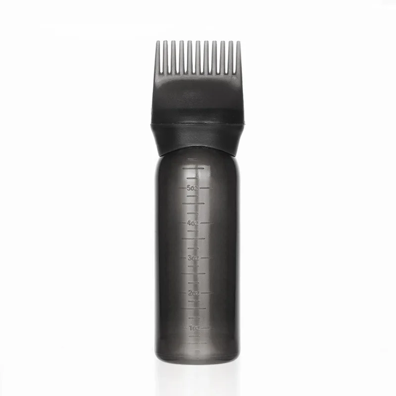 Wholesale empty 6 oz Hair Oil Dispensing Salon Coloring Dye Comb Applicator squeeze Plastic Bottle with measurement