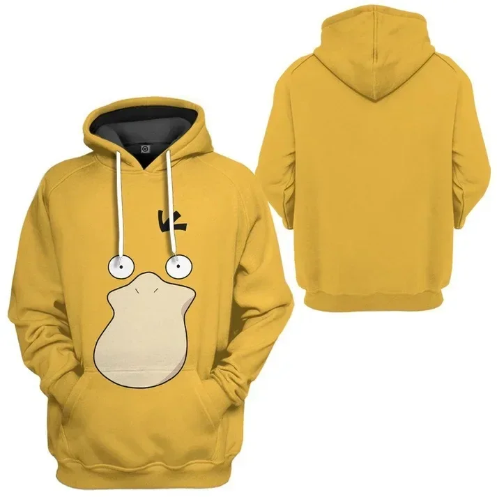 Pikachu Pokemoned Gengar Hooded Sweatshirt Cute Animes 3D Design Fall Winter Warm Coat Zipper Pockets Christmas Gift Adults XS