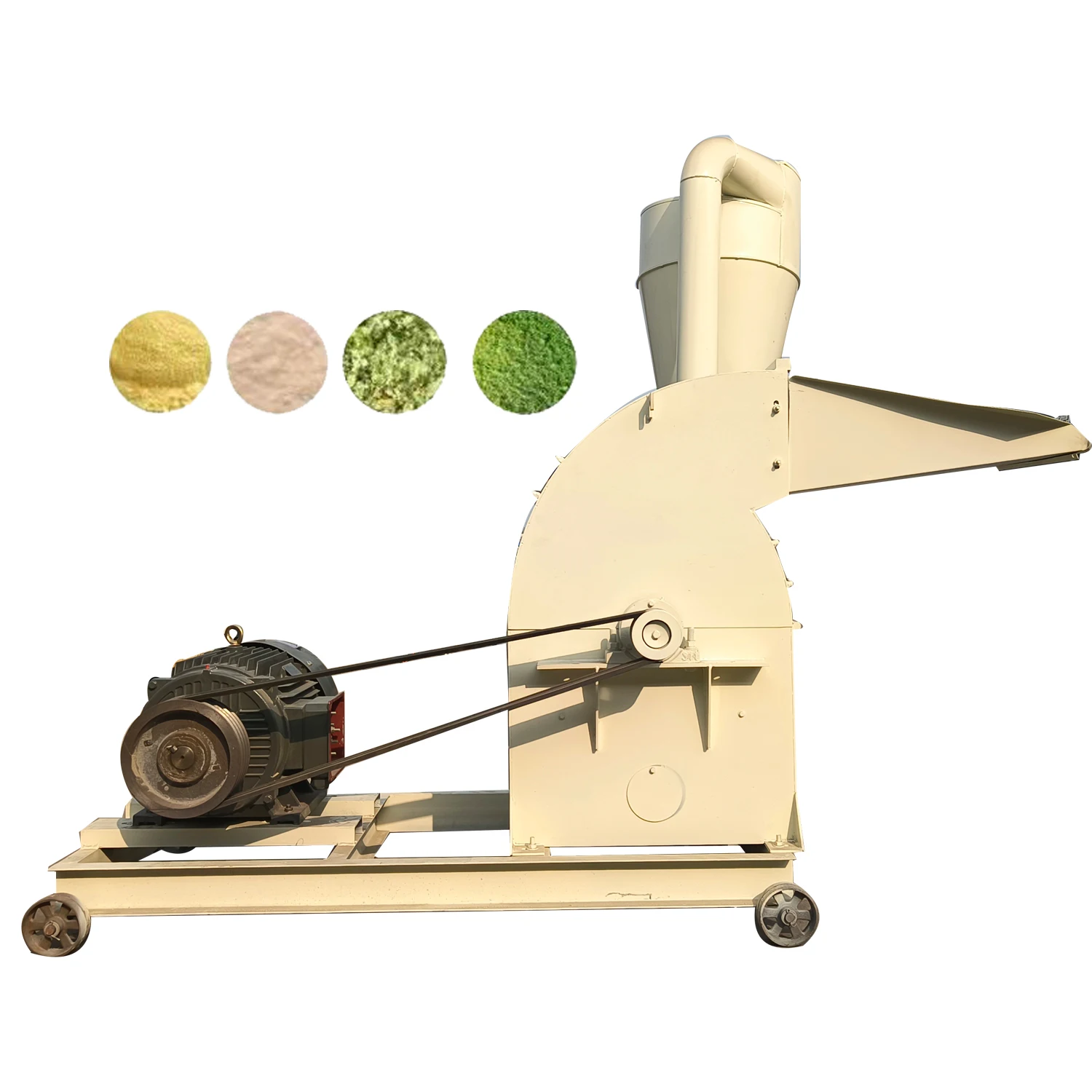 Grinder Corn Rice Husk Hammer Mill Pig Feed Crusher Machine With Cyclone For Sale