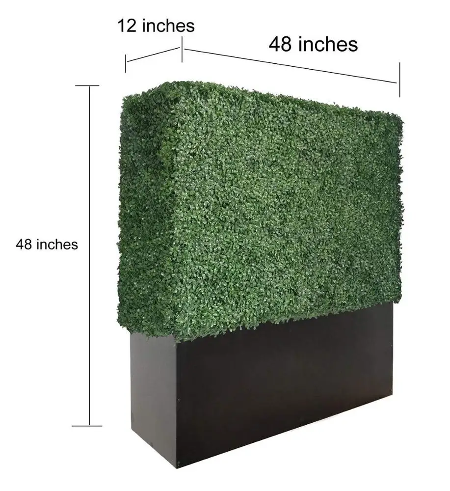 CQ-001 Black Stainless Steel Planter Box Garden Fence Artificial Boxwood Hedge Grass Wall for Wedding Decor