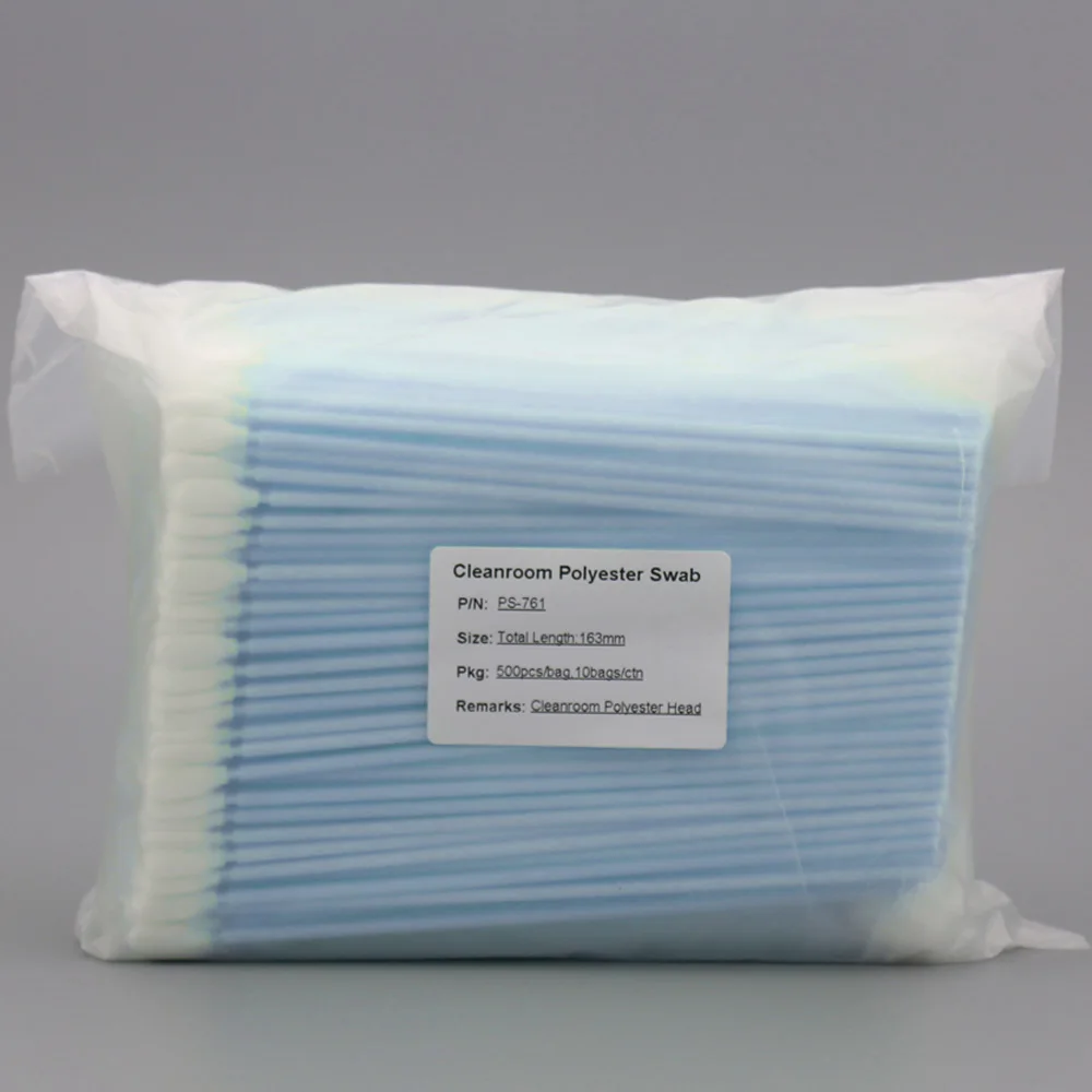 Customized Blue Handle Dacron Tip Purification Cotton Swabs for Electronics Cleaning