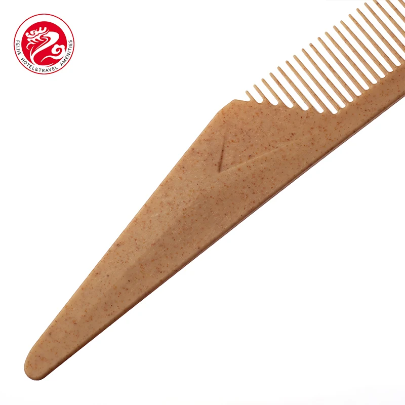 Wholesale hotel amenities disposable bamboo hotel comb wheat straw