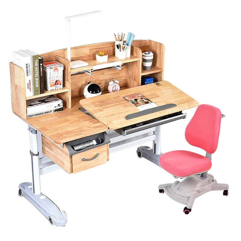 
NEW office ergonomic big table and chair for girl student study solid wood desk with drawers for kids child 
