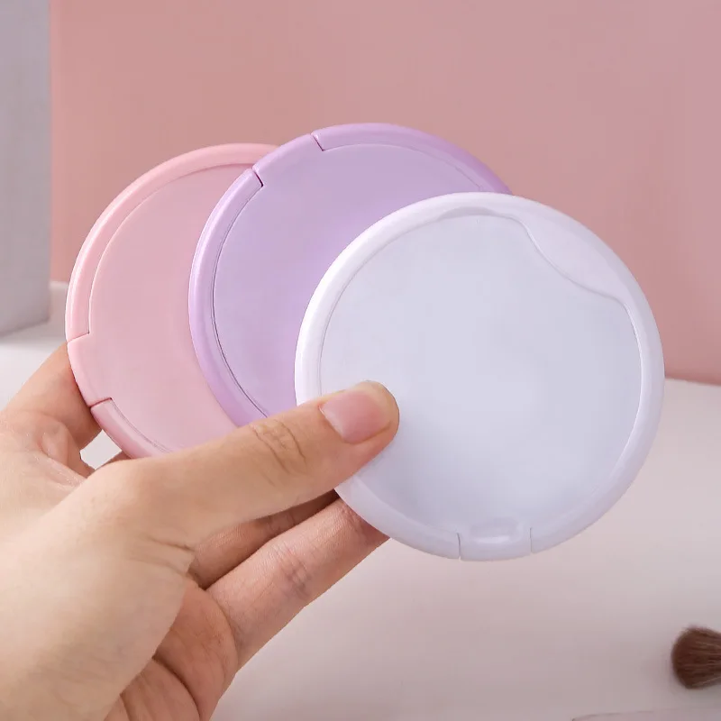 Simple single-sided handheld wholesale folding makeup mirror Student dormitory desktop dressing portable plastic mirror