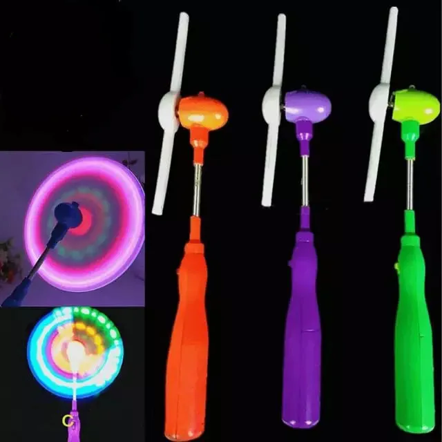 Nicro Glow In Dark Luminous Lightup Magic Wand Toy LED Windmill Toy Spinner Stick Fun Light Toys Ball Swivel Kids Party Favor