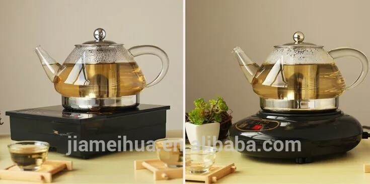 
High borosilicate glass teapot coffee pot with infuser ideal for boiling tea,coffee,water on induction cooker 