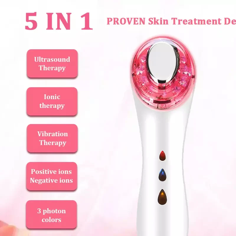 Home Use Wireless Photon Skin Multifunctional Massager Skin Tightening Ems RF Anti Aging red led light therapy facial device