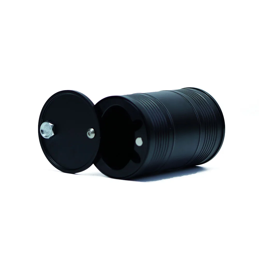 Juji New Oil Drum Design Aluminum Ashtray Luxury Car Aluminum Metal Ashtray With Lid Cover