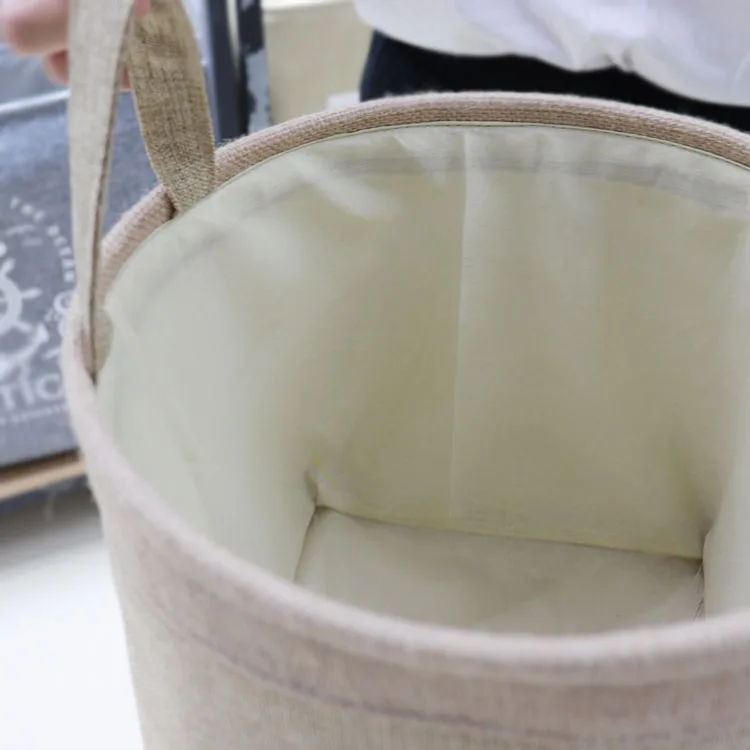 Storage Boxes Woven Jute Fabric Storage Basket Perfect for Organizing Baby Toys folding collapsible Laundry Baskets with Handles