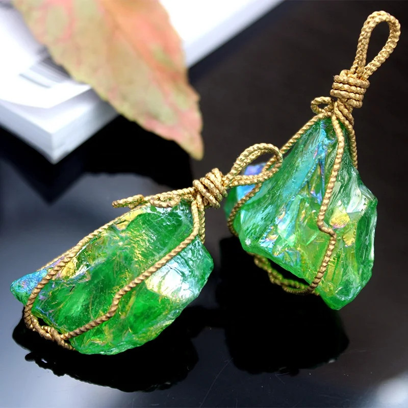 Оптовая продажа, ожерелье с подвеской ручной работы из натурального хрусталя, ювелирные аксессуары «сделай сам»