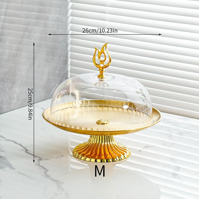 New New Fruit tasting display plate food dust cover pastry dim sum tray with transparent lid round box