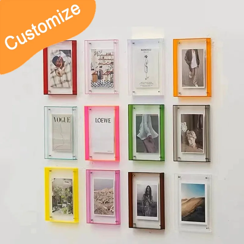 Custom Digital Printed Watercolor Portrait Abstract Wall Art Acrylic Magnetic Photo Frame for Bedroom Decor Custom Paintings