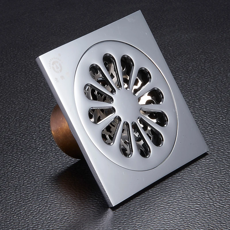 High quality plumbing polished chrome brass 4 inch shower drain prevent leaking floor drain