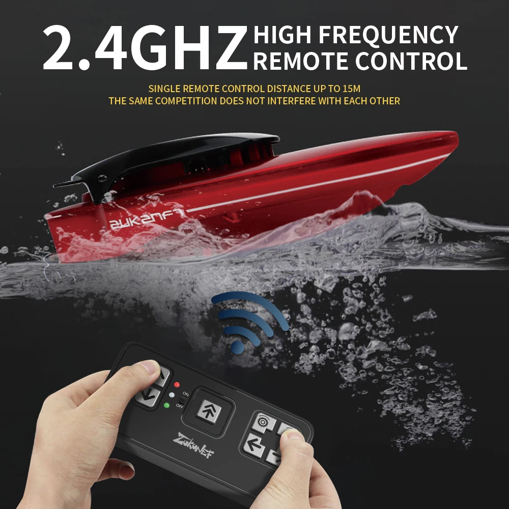 Qilong Rc Boat Ship 2.4G Mini Remote Control Boat Toys Twin Propeller Rotate In Place With Light Radio Control Boat Toy For Kids