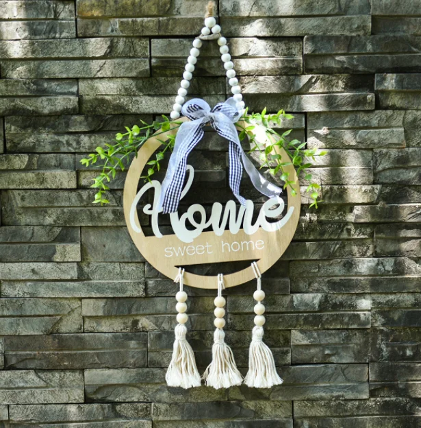 Pendant welcome doorplate flower wreath wall decoration living room wall hanger