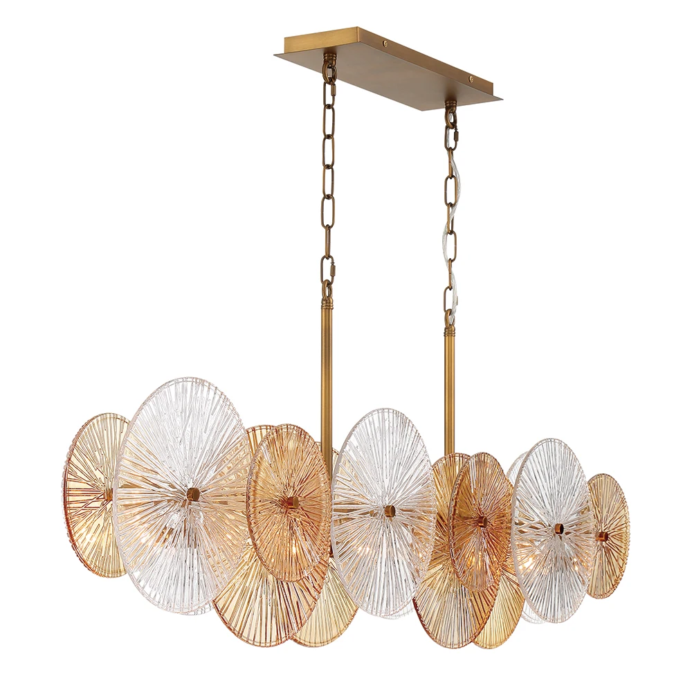zhongshan Wholesale custom contemporary kitchen island dining room creative personality bar luxury blown glass chandelier